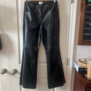 Wilfred Faux Leather Black Flare Pants
